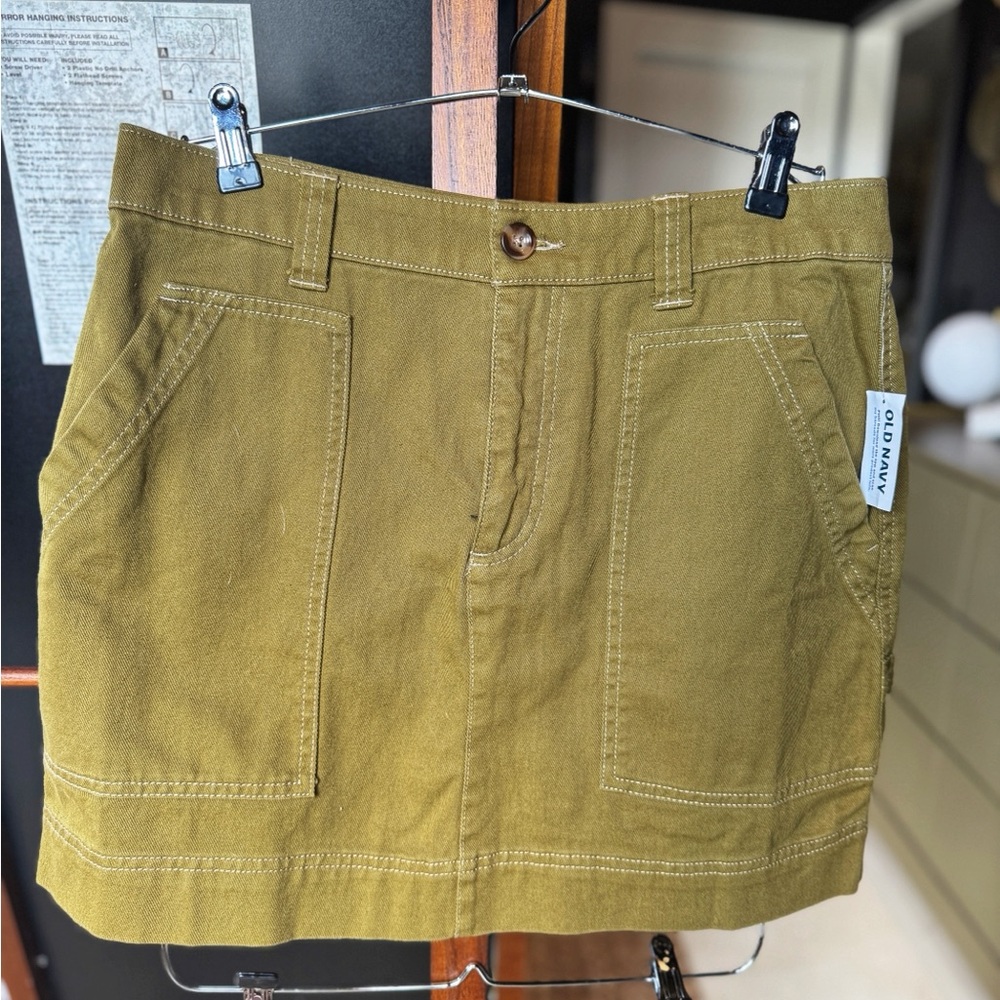 Old Navy Green Khaki Mini Skirt